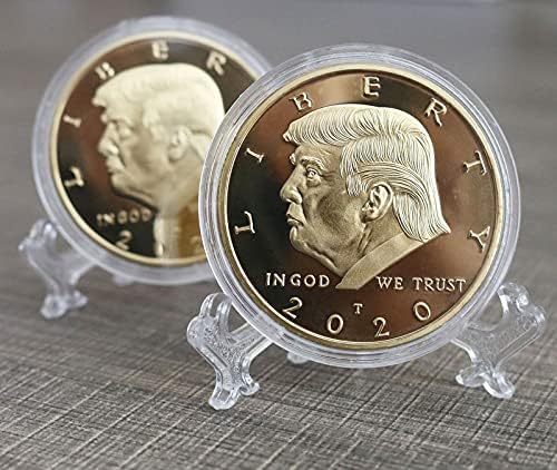 10 pachete 2020 Monede placate cu aur Donald Trump cu standuri, președinte Eagle SEAL COMEMORATIV Gift