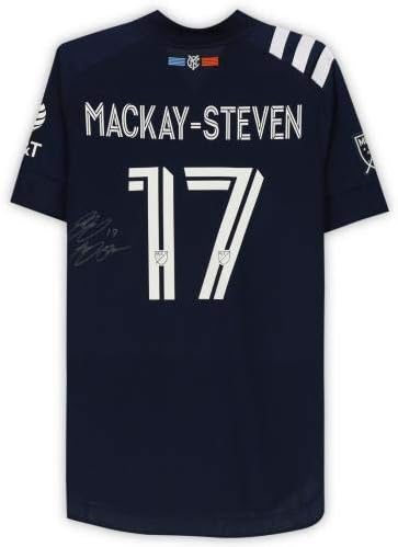 Gary Mackay-Steven New York City FC Autografat Match-folosit 17 Jersey Navy din sezonul 2020 MLS-tricouri de fotbal autografate