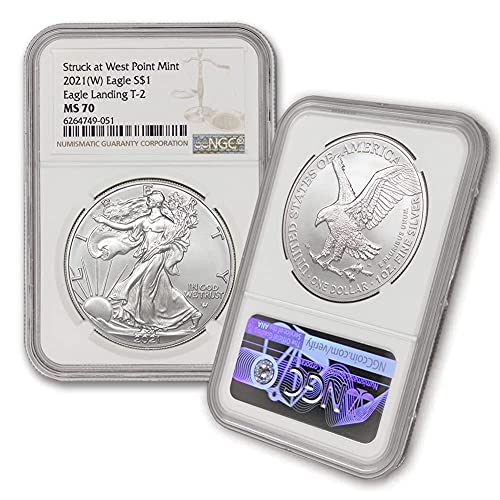 2021 Set de 1 oz Silver American Eagle Monede MS-70 de Coinfolio 1 MS70 NGC
