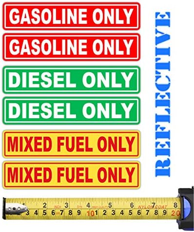 6 pachet | Numai combustibil mixt reflectorizant, doar benzină, numai motorină, etichetă de pachet de marcaj de combustibil