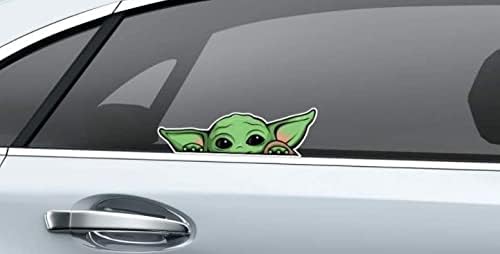 2 Pack-Peeking Baby Yoda vinil autocolant Decal pentru autoturisme / camioane / furgonete / SUV-uri / pereti / ferestre / laptop