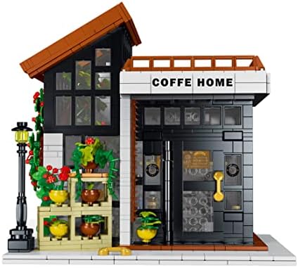 Blocuri de construcție modulare Karoyd, 1512pcs Street View Coffee Coffee Coffee Architecture Blocks cu lumini, seturi de clădiri
