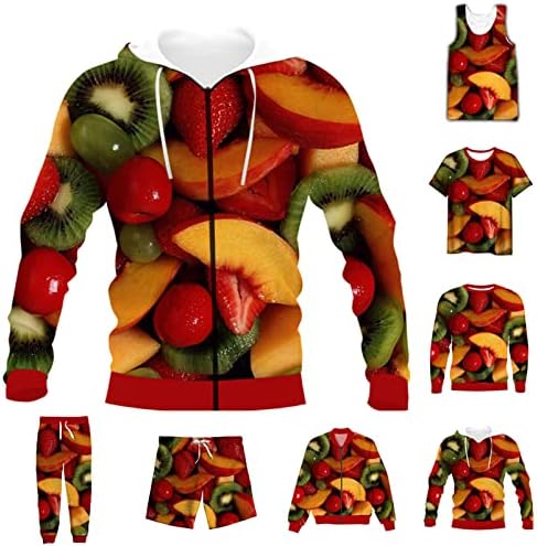 Tricou cu fructe cu imprimare completă 3D/hanorac/glugă cu fermoar/sacou subțire/pantaloni Costum casual