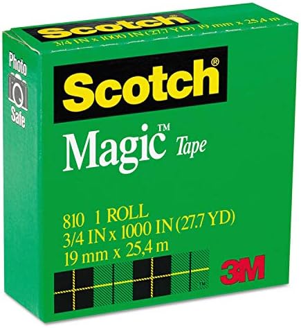 Banda magică Scotch 8101K, miez de 1 inch, 3/4-inch x1000-inch, 1/pk, transparent