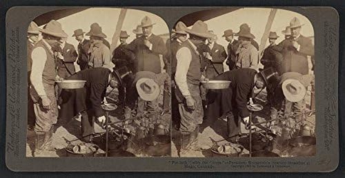 HistoricalFindings Foto: Reproducere, președinte Theodore Roosevelt, Cowboy Breakfast, Hugo, Colorado, 1903,1
