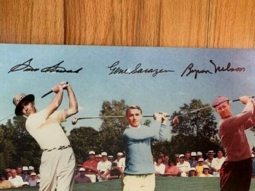 Sam Snead+Gene Sarazen+Byron Nelson semnat manual 11x14 fotografie foarte rară JSA - Fotografii de golf autografate