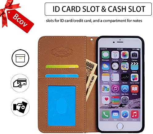 Bcov REVVL 6 5g caz, Purple Owl flori piele Flip telefon caz portofel acoperi cu Card slot titularul Kickstand pentru T-Mobile