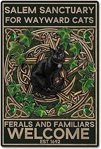 Magic Call Black Cat Metal Tin Sign, Salem Sanctuary for Wayward Cats, poster retro poster retro metal poster acasă bucătărie