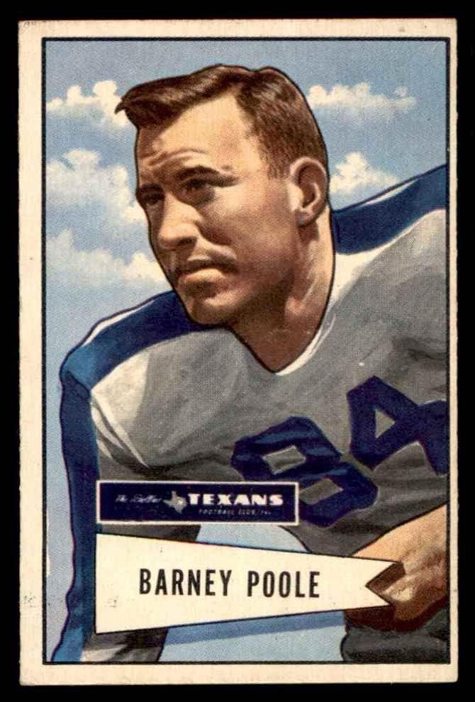 1952 Bowman Small 11 Barney Poole Dallas Texans EX TEXANS ARMY/MISSISSIPPI