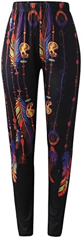 Legguri aztece pentru femei Dsodan Pantaloni de gleznă cu perie moale Lungime de gleznă Etnică Pantaloni de yoga imprimați