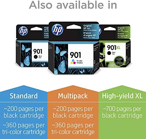 Cartușe de cerneală HP 901 | 2 / Negru, Tricolor / funcționează cu HP OfficeJet 4500, Seria J4500, j4680 / CC653AN, CC656AN