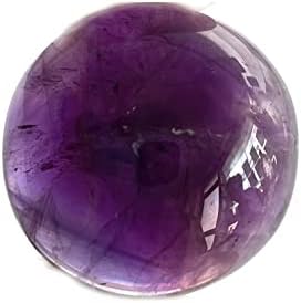 Rafeeq Gems 20mm Natural Purple Amethyst Loose Ghemstone Crystal Crystal Puff Puff Round cu pungă