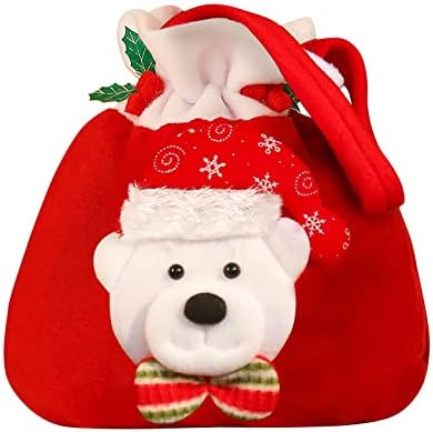 Dublu cereale Crăciun bomboane sac de Crăciun Tesatura cadou saci de ambalaj sac 3D Xmas cadou pungi sac bomboane de stocare Husă Desktop decorare Santa Snowman Doll depozitare Bag alimentare conservarea tăvi cu capace