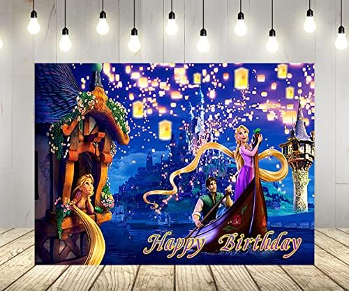 Printesa Rapunzel fundal pentru petrecerea de ziua de naștere Consumabile Tangled Baby Shower Banner pentru decorarea petrecerii