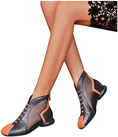 Pantofi de iarna pentru femei Culoare Respirabil Casual bloc femei Sandale fermoar Mesh mare dimensiune moda femei cizme indesata