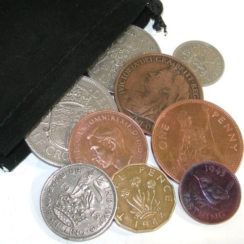 Monedele lui Moenich din Great Britain Grab Bag - 9 monede din anii 1800 și 1900