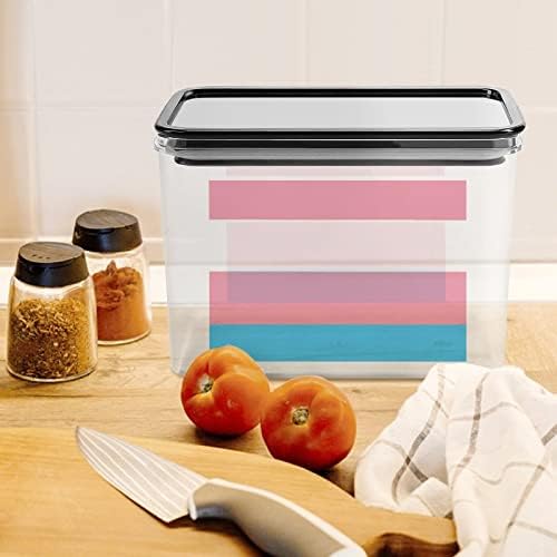 Cutie de depozitare a steagului LGBT Transgender organizator de alimente din Plastic recipient canistre cu capac pentru Bucătărie