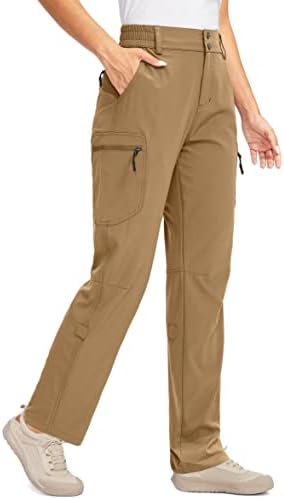 G Pantaloni de drumeție pentru femei treptate cu buzunare cu fermoar convertibili ușori de marfă uscată rapidă