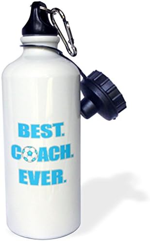 3Drose Best Coach Ever-Blue și White-Sports Sticla de apă, 21oz, multicolor