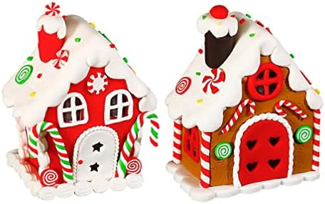 jojofuny Home Decor 2buc Crăciun bomboane Casa, Xmas Casa Decor, luminate turtă dulce casa Masă Decor decoratiuni de Craciun