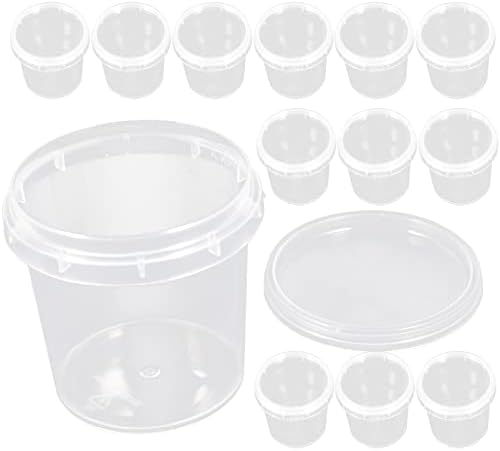 Toyvian mini jucării Mini containere 18buc găleți mici din Plastic transparent recipiente pentru cadă de înghețată cu capac