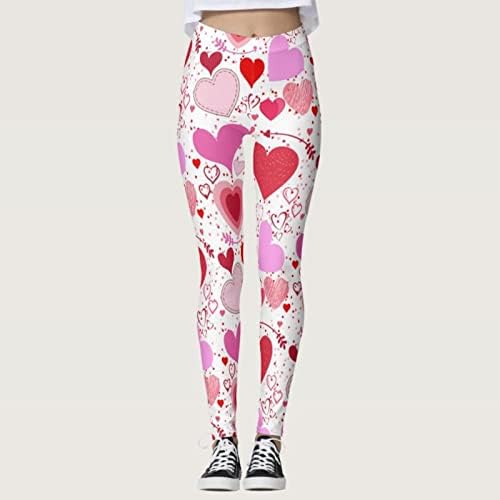 Piele Yoga pantaloni cu buzunare imprimare Valentine ' s Day dungi jambiere pantaloni Lovesy Pilates femei rulează pentru Yoga