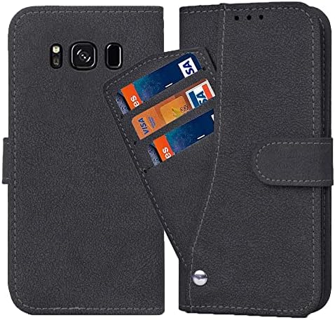 Asuwish Galaxy S8 portofel caz, piele de lux Telefon Cazuri cu card de Credit titularul Slot Kickstand Stand robust rezistent