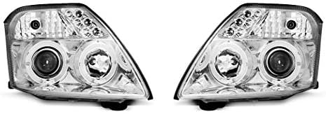 Faruri compatibile cu Citroen C2 2003 2004 2005 2006 2007 2008 2009 2010 GV-1239 lumini față faruri faruri faruri faruri șofer și pasager Set complet faruri Angel Eyes Chrome