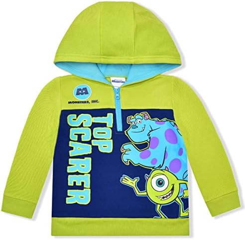 Disney Monsters Inc Boys Sully și Mike Wazowski Half Zip Up Pullover Hoodie pentru copii mici, copii mici și copii mari