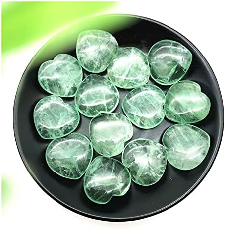 Ertiujg Husong312 1pc Fluorit verde natural formă de inimă Crystal Stone Chakra Vindecare Reiki Decor pentru casă Pietre naturale