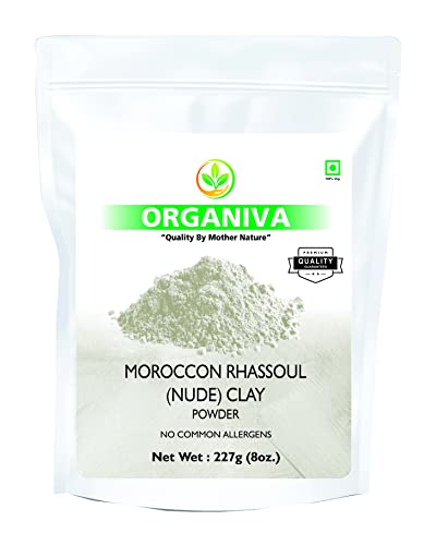 Organiva Moroccon Rhassoul Clay Powder 8oz pulbere naturală pură-benefică pentru detoxifierea pielii, întinerire, vindecare