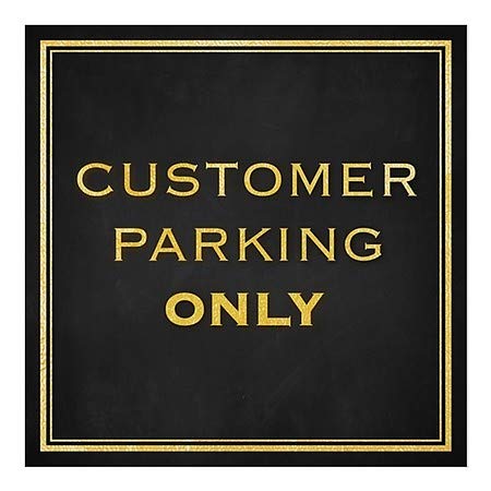 Cgsignlab | „Numai parcarea clienților -Goldclasic Gold” Cling | 8 x8