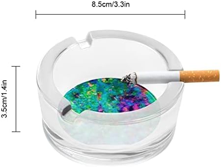 Stropi de culoare și smulge scrumiere din sticlă pentru țigări și trabucuri rotunde de cenușă tavă Suport pentru tabel pentru