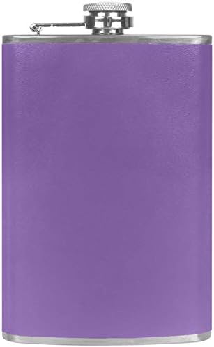 Hip Flask pentru lichior din oțel inoxidabil Leakproof cu pâlnie 7.7 oz capac din piele mare cadou idee Flask - culoare pur violet