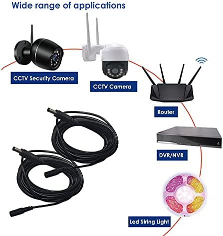 GOAOFOEOI 10M 2,1 mm x 5,5 mm Masculin la feminin 12V DC DC Extensie Cablu de cablu pentru Supraveghere de securitate CCTV