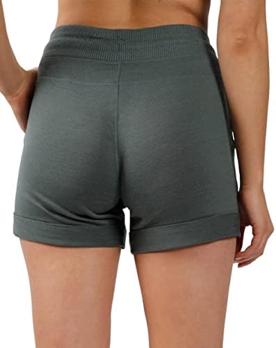 90 de grade de Reflex Soft Comfy Comfy Activewear Lounge Shorts cu buzunare și Drawstring pentru femei