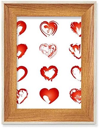 MCJS Valentine's Day Hearts Red Sketch desktop din lemn Cadru foto Afișare Pictură Artă Pictând mai multe seturi