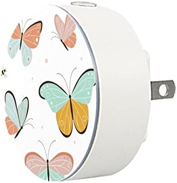 2 pachete plug-in plug-in LED LED Night Night Butterfly cu senzor de amurg-la zori pentru cameră pentru copii, pepinieră, bucătărie,