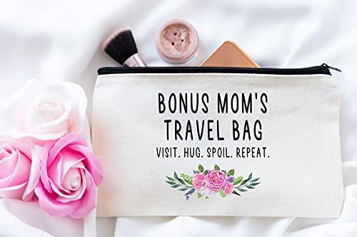 HTDESIGNS Bonus Bonus Mama Geantă de călătorie - Bonus Mom Cadou - Bunica Machiaj Bag - Bonus Bonus Bonus Mom - Cadou de Ziua