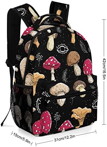 Aparajita Retro Mushrooms School Backpack Cadouri pentru călătorii la modă rucsac pentru bărbați pentru femei adolescenți copii