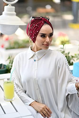 Pearl Turban-turbane pentru Femei-Hijab pentru Femei / Hair Wraps-Head Wraps pentru Femei / Hijab Undercap-Caps - Instant Hijab