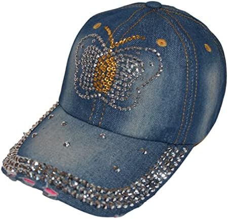 Pălărie de bling popfizzy pentru femei, șapcă de baseball distractivă, pălărie din denim în dificultate, cadouri bling pentru