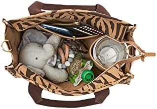 Twelvelittle Courageous Tote - Geanta pentru mame, geanta cu imprimeu pentru animale cu fermoar, pânză de bumbac, pungă