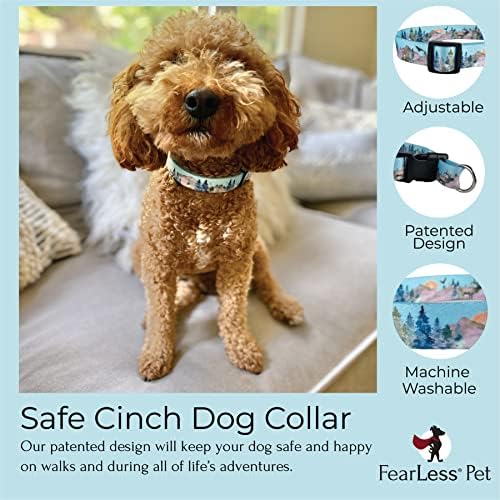 Escape Proof Safe Cinch Dog Collar de la fearless Pet cel mai sigur fără sufocare, guler de câine patentat de zi cu zi, acuarelă