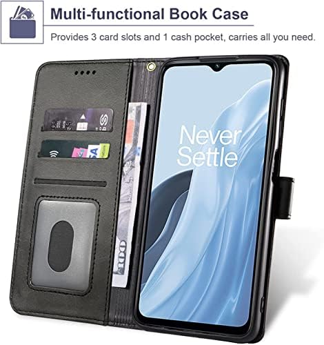 TTYSHTT pentru carcasa Oneplus Nord N300 și Protector de ecran din sticlă călită, piele PU Flip Cover portofel telefon protector