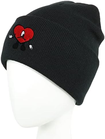 RHSH 2pcs Bad Hat Bunny tricotate capace termice moale Beanie broderie Cap pentru studenți, adolescenți și adulți bărbați și