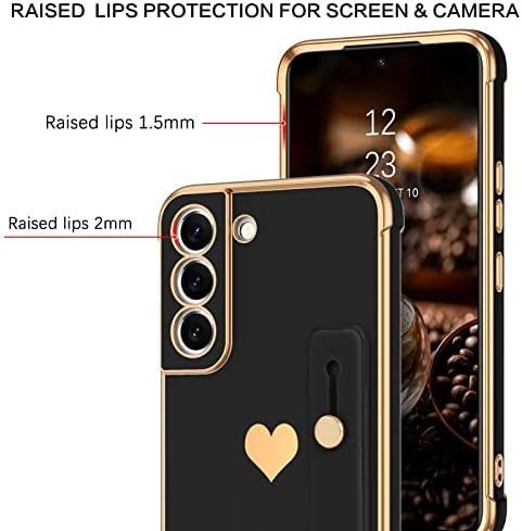 BENTOBEN caz pentru Samsung Galaxy S21 6.2 Inch caz, Bratara Kickstand cu curea TPU de protecție de lux dragoste inima placare