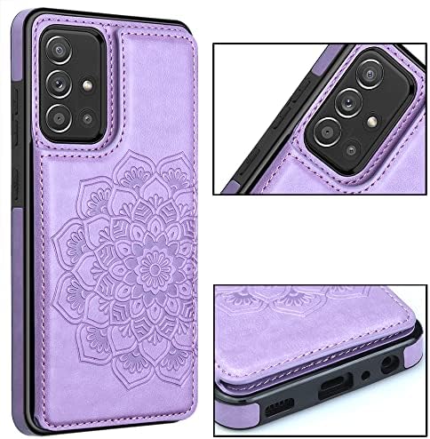 MMHUO pentru carcasa Samsung Galaxy A71 5G cu suport pentru Card, Flower Magnetic Back Flip Samsung A71 5g Phone Case Wallet,Husa