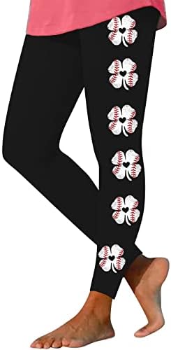 Legguri cu talie înaltă Niantie pentru femei Moale Control de burtă Pantaloni imprimați de baseball pentru alergarea dresurilor