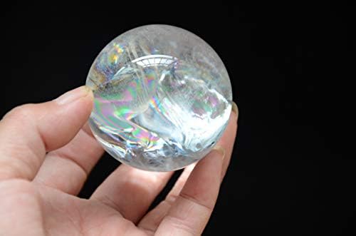 Tibet Himalaya mare altitudine clar fantomă cristal curcubeu cuarț mingea sfera Orb 2.08 inch Spiritual Reiki vindecare